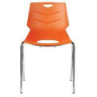 Lot de 2 chaises WIMY 4 pieds chromés coque polypro ORANGE - Image principale