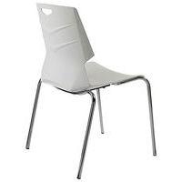 Lot de 2 chaises WIMY 4 pieds chromés coque polypro BLANC - Image 2