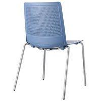 Lot de 2 chaises PERFY 4 pieds chromés coque polypro Bleu - Image 2