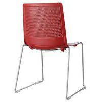 Lot de 2 chaises PERFY pieds traîneau chromés coque polypro Rouge - Image 2