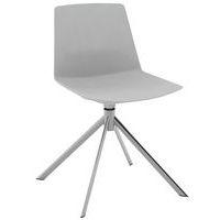 Chaise CLUE coque polypro gris piètement étoile chromé - Image principale
