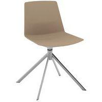 Chaise CLUE coque polypro taupe piètement étoile chromé - Image principale