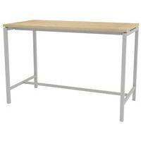 Table réunion haute Creo 160x80 cm pied 9006 Alu plateau chêne - Image principale