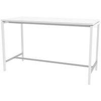 Table réunion haute Creo 180x80 cm pied 9016 blanc plateau blanc - Image principale