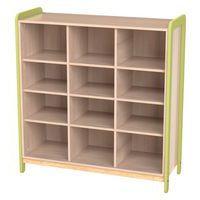 Meuble 3 colonnes 12 niches Lili hauteur 137 cm coloris vert - Image principale