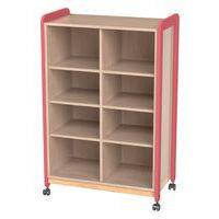 Meuble Lili 2 colonnes 8 niches avec roulettes ht 137 cm corail - Image principale