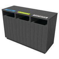 Poubelle Equilibre triple tri sac ou bac plastique recyclé Espace Urbain - Image principale