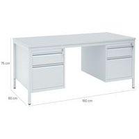 Bureau base Line 2 caisons 4 tiroirs 160x80 cm - Image 4