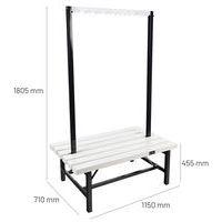 Banc double patère PVC blanc - À monter - Manutan - Image 4