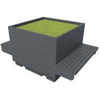 Module jardinière centrale 90 x 90 x 69 cm pour espace détente - marron - Image principale