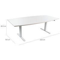 Table tonneau Oréa réglable en hauteur 200x100cm coloris Blanc/Blanc - Image 5