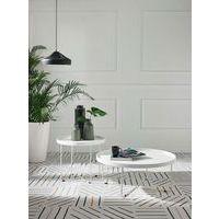 Table basse Dave Ø 60 cm plateau Blanc pied métal Blanc - Image 2