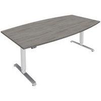 Table tonneau Oréa réglable en hauteur 200x100cm Chêne gris/Blanc - Image principale