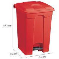 Poubelle plastique agroalimentaire 70 L rouge - Image 4