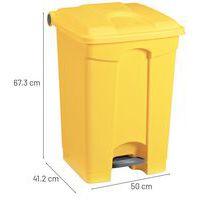 Poubelle plastique agroalimentaire 70 L jaune - Image 3
