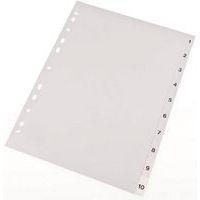 Lot de 12 Intercalaires en plastique, numériques, A4 - Image principale