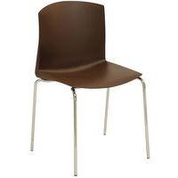 Chaise POOL 4 pieds chromés coque Marron - Image principale