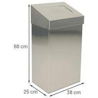 Poubelle métallique - 50 L - 38 x 68 x 25 cm Gris - Image 3