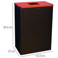 Poubelle de tri métal 60 L Gris / Rouge - Image 2