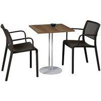 Table Roxane piètement 2 tubes 60x60 cm - Image 2