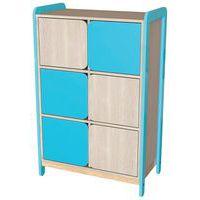 Meuble Lili  hauteur 137 cm 2 colonnes 6 portes coloris bleu turquoise - Image principale