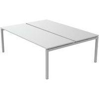 Bureau droit Bench 2 places Inesa Blanc 220 cm - Image principale