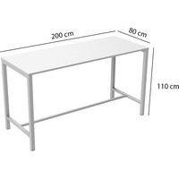 Table de réunion haute Jona Plateau Blanc Long  : 200 cm - Image 2