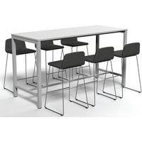 Table de réunion haute Jona Plateau Blanc Long  : 200 cm - Image 3