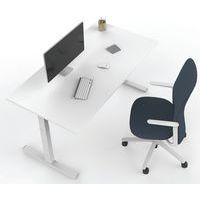 Bureau droit Inesa avec pied réglable en T Blanc 160 cm - Image 3