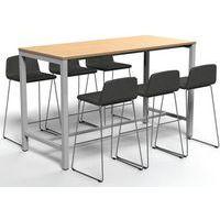 Table de réunion haute Jona Plateau  Chêne Long  : 180 cm - Image 3