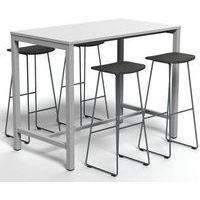 Table de réunion haute Jona Plateau Blanc Long  : 140 cm - Image 3