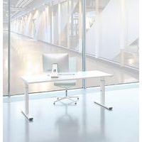 Bureau droit Inesa avec pied réglable en T Blanc 200 cm - Image 3
