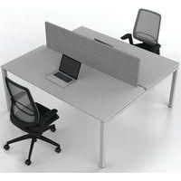 Bureau droit Bench 2 places Inesa Blanc 180 cm - Image 5