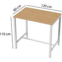 Table de réunion haute Jona Plateau  Chêne Long  : 120 cm - Image 2