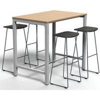 Table de réunion haute Jona Plateau  Chêne Long  : 120 cm - Image 5