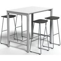 Table de réunion haute Jona Plateau Blanc Long  : 120 cm - Image 3