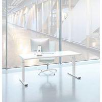 Bureau droit Inesa avec pied réglable en T Blanc 180 cm - Image 2