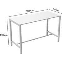 Table de réunion haute Jona Plateau  Blanc Long  : 180 cm - Image 3