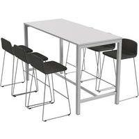 Table de réunion haute Jona Plateau  Blanc Long  : 180 cm - Image 2