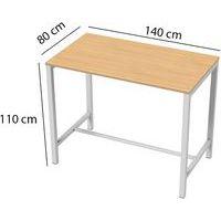 Table de réunion haute Jona Plateau  Chêne Long  : 140 cm - Image 2