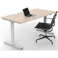 Bureau droit Inesa avec pied réglable en T Chêne 160 cm - Image 3