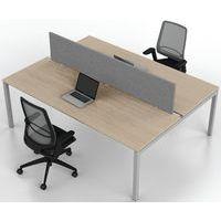 Bureau droit Bench 2 places Inesa Chêne 220 cm - Image 4