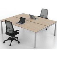 Bureau droit Bench 2 places Inesa Chêne 220 cm - Image 5