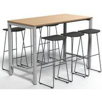 Table de réunion haute Jona Plateau Chêne Long  : 160 cm - Image 4