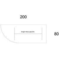 Table plateau pivotant Avel avec angle à droite pied blanc sur roulettes - Image 3