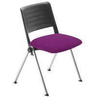 Lot de 4 chaises Match piètement alu dossier polypropylène noir assise tissu - Image principale