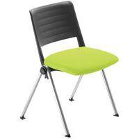 Lot 4 chaises Match piètement alu dossier polypropylène noir assise tissu anis - Image principale