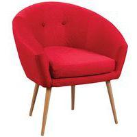 Fauteuil accueil en tissu Armand coloris Rouge - Image 3