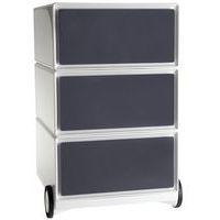 Caisson mobile Easy Office 3 tiroirs de rangement coloris blanc/anthracite - Image principale