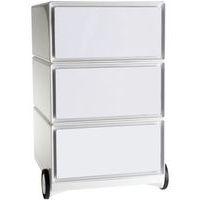 Caisson mobile Easy Office 3 tiroirs de rangement coloris blanc/blanc - Image principale